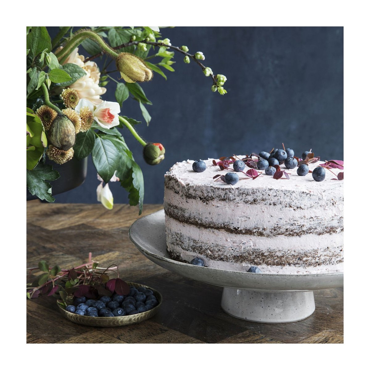 Présentoir à Gâteau Rustic gris/bleu, HOUSE DOCTOR
