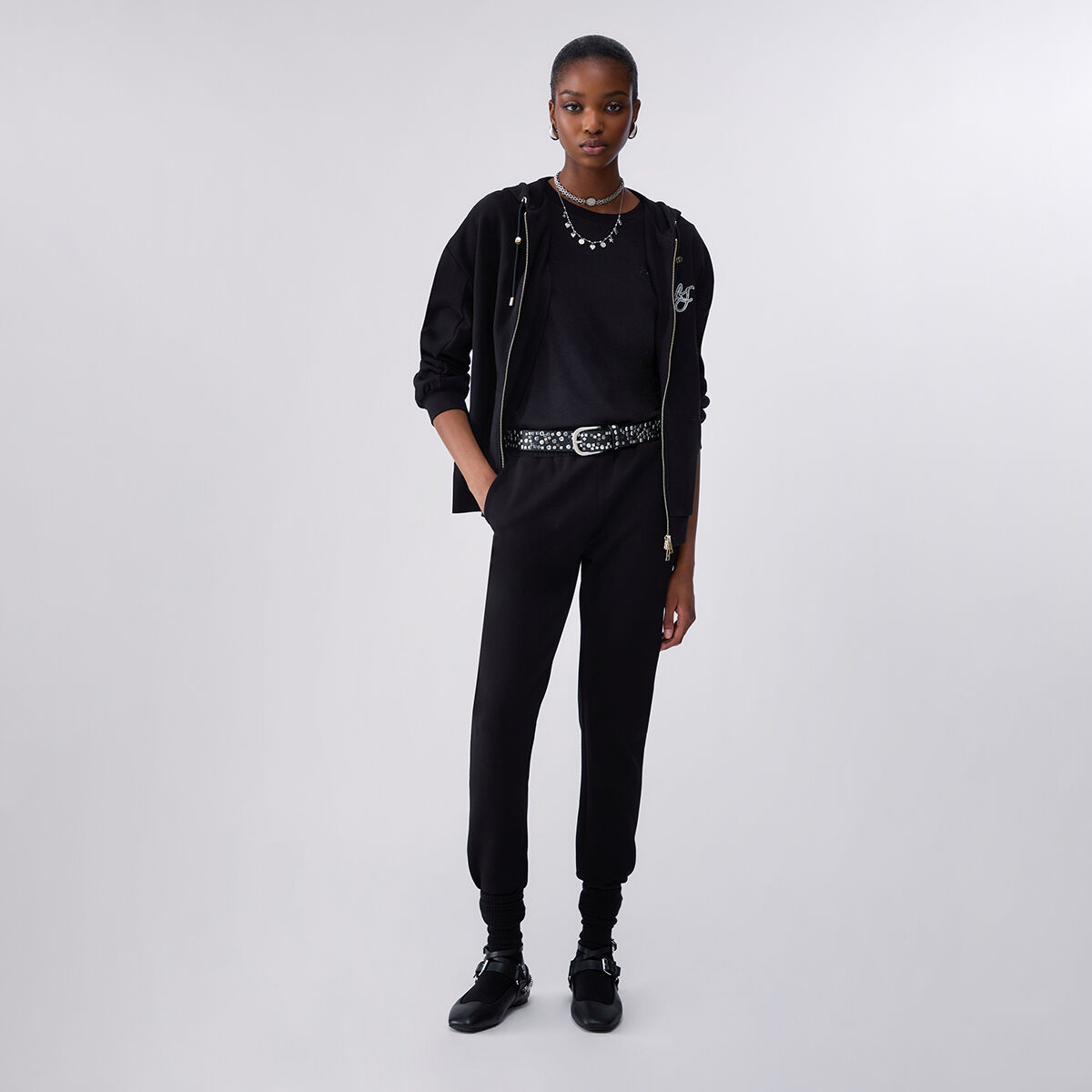 Sweat à Capuche avec Zip noir, LIU JO