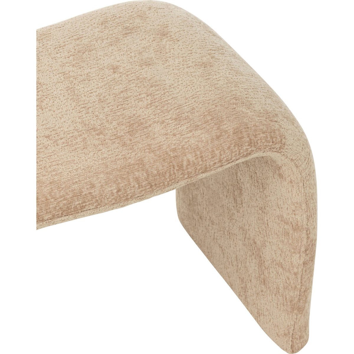 Tabouret en tissu forme organique assise moderne beige naturel textile doux, RECOLLECTION
