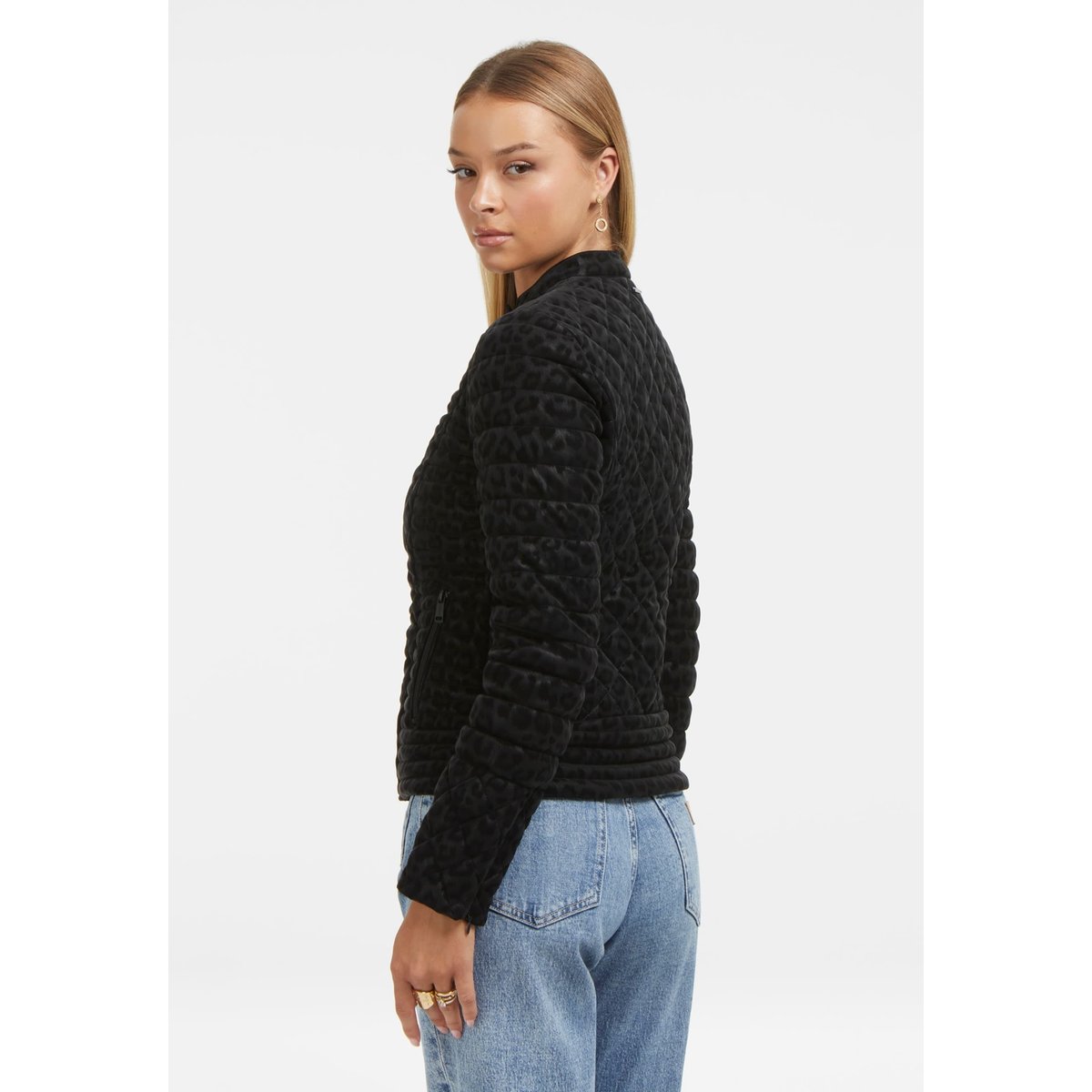 Doudoune Imprimé Animalier noir, GUESS