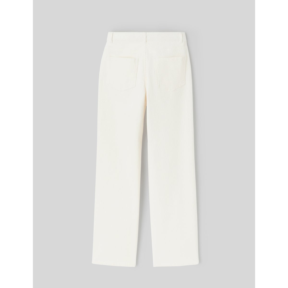 Pantalon straight velours blanc écru, BZB