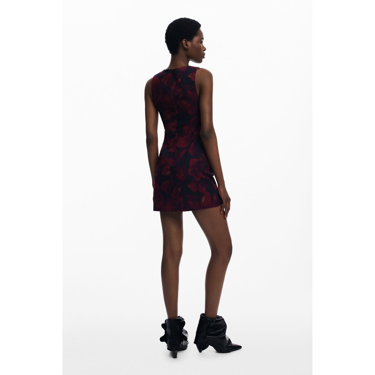 Robe chasuble froncée rouge, DESIGUAL
