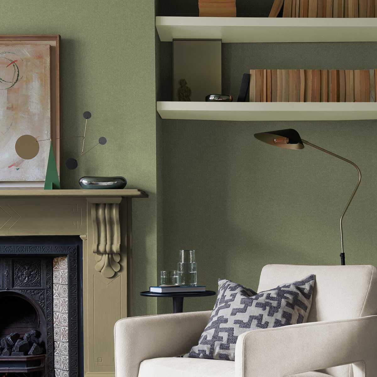 Papier peint Country Home Calma vert sauge, GRAHAM ET BROWN
