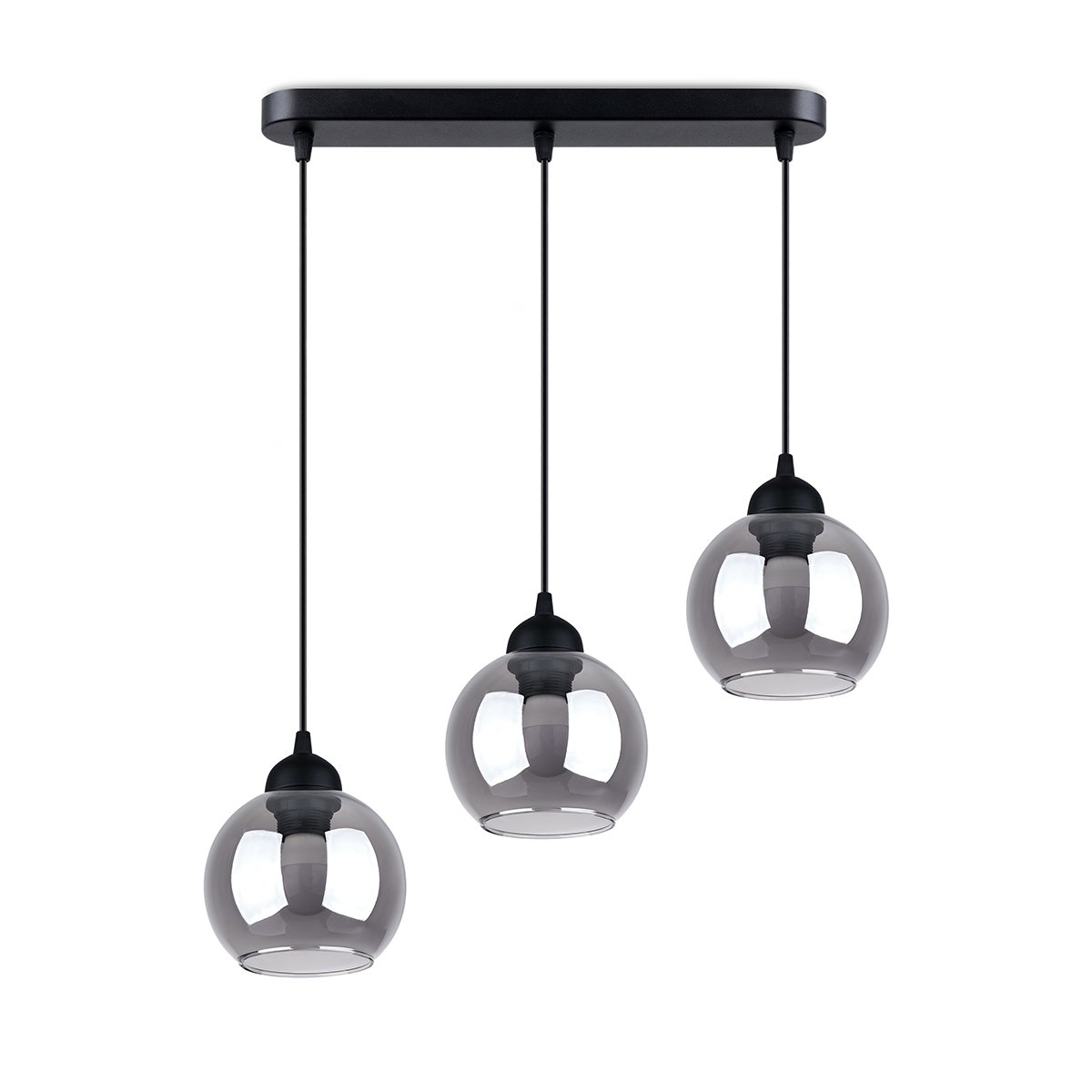 Suspension Acier Noir E27 3 Alino noir, EDEN