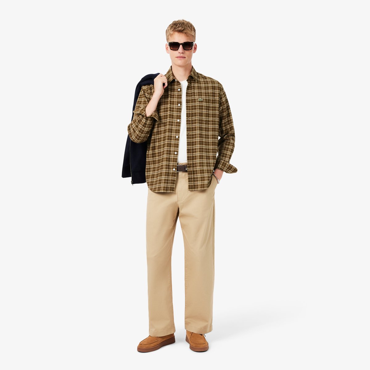 Chemise flanelle à carreaux regular fit marron-t2s, LACOSTE