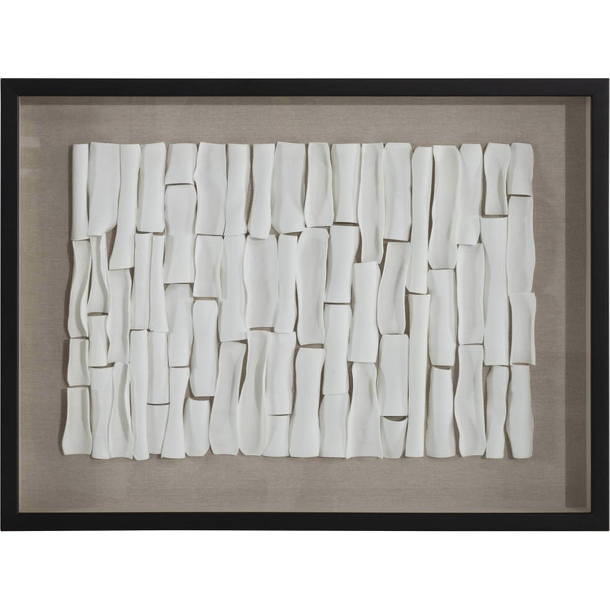 Tableau mural contemporain en relief noir, crème et blanc, RECOLLECTION