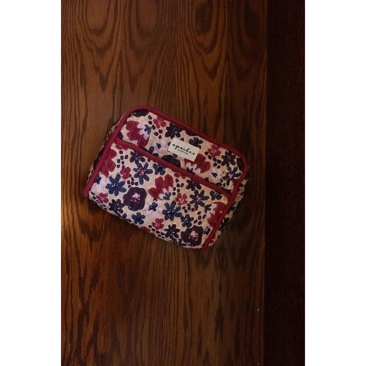 Trousse de toilette en coton, imprimé floral, RAHANA imprimé floral, APACHES COLLECTIONS