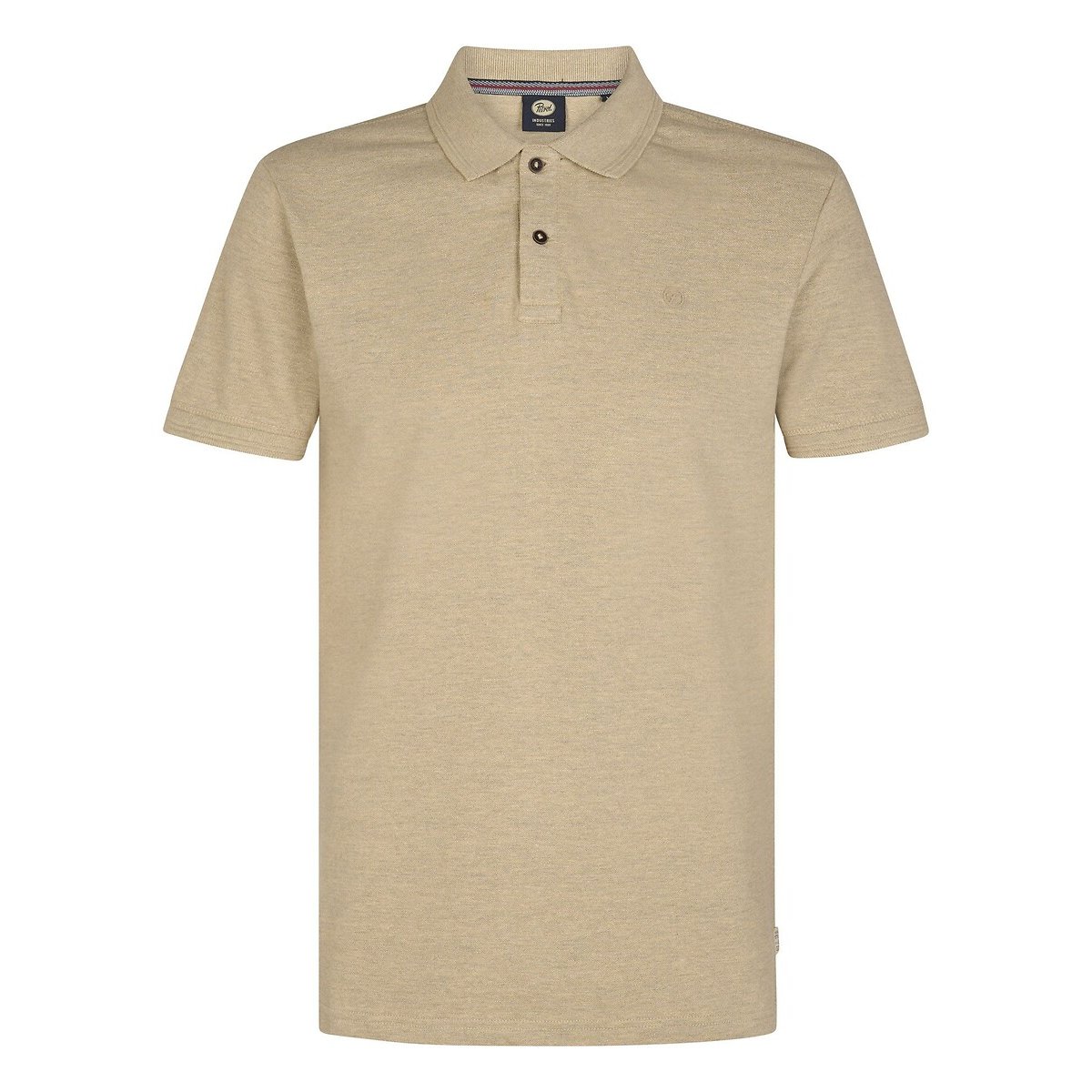 Poloshirt in chiné met korte mouwen camel, PETROL INDUSTRIES