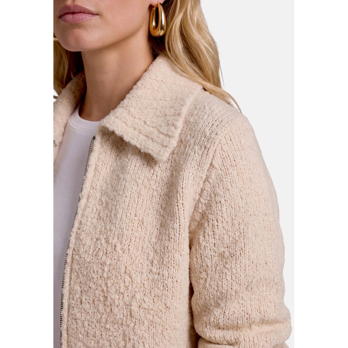 Cardigan en maille à fermeture zippée french oak, ZERO