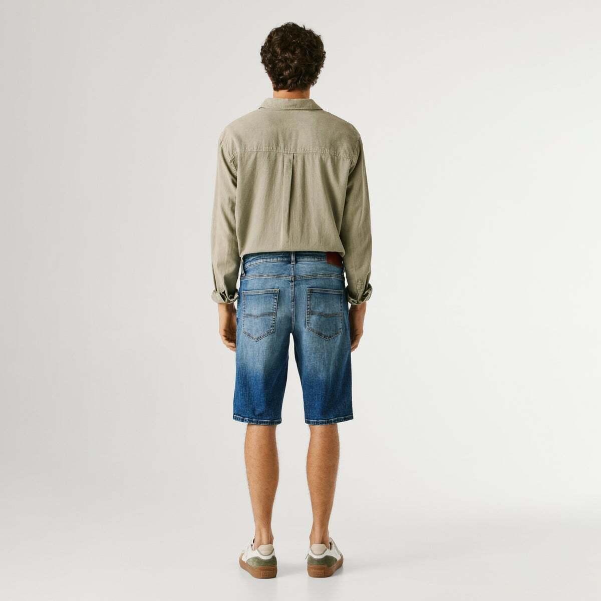 Bermuda En Denim Coupe Droite twill cassé oxford vintage, PEPE JEANS