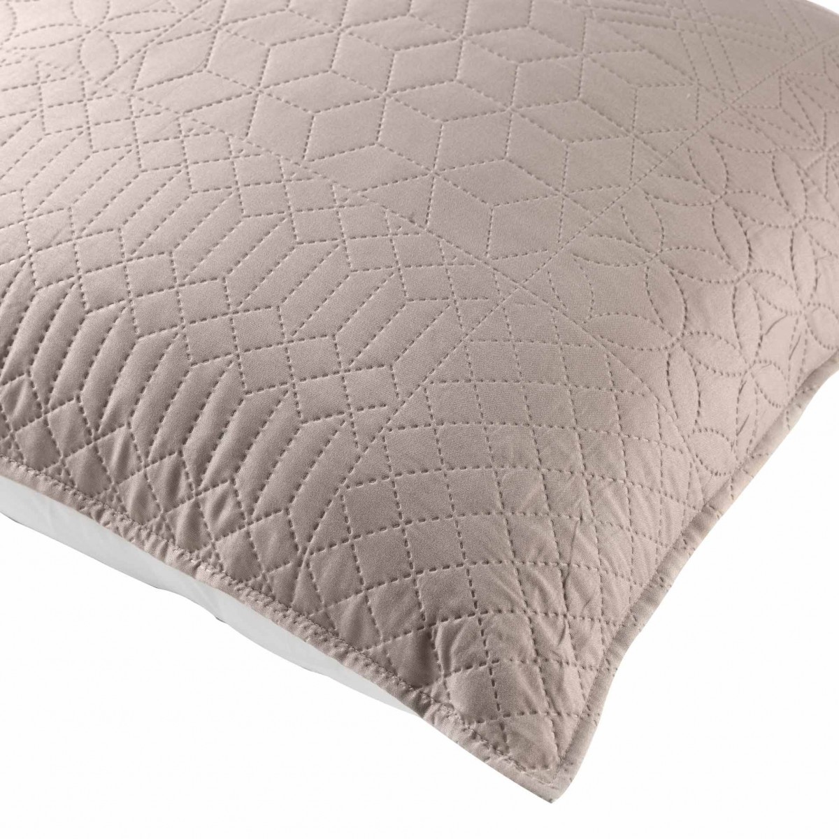 Housse de coussin Cottage 45 cm lin et blanc marron, EDEN