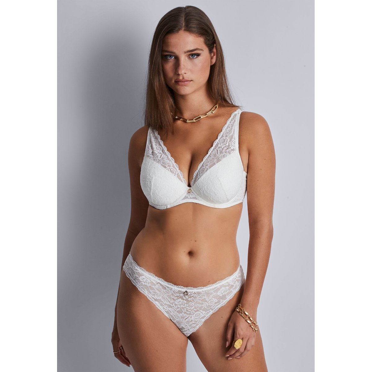Soutien gorge Plunge foulard Rosessence blanc, AUBADE
