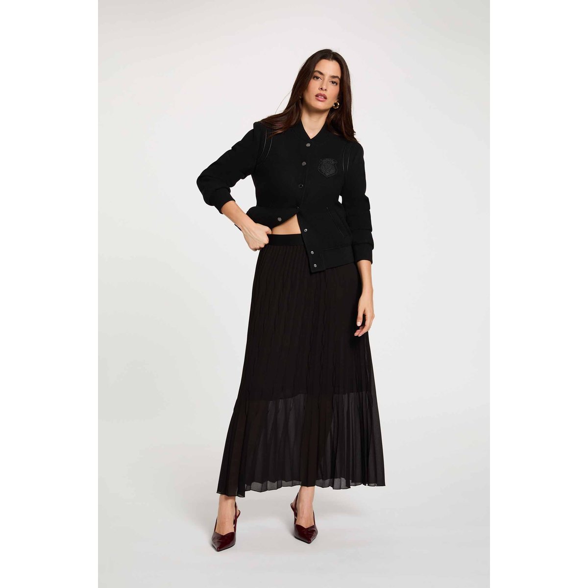 Blouson manches longues noir, MORGAN