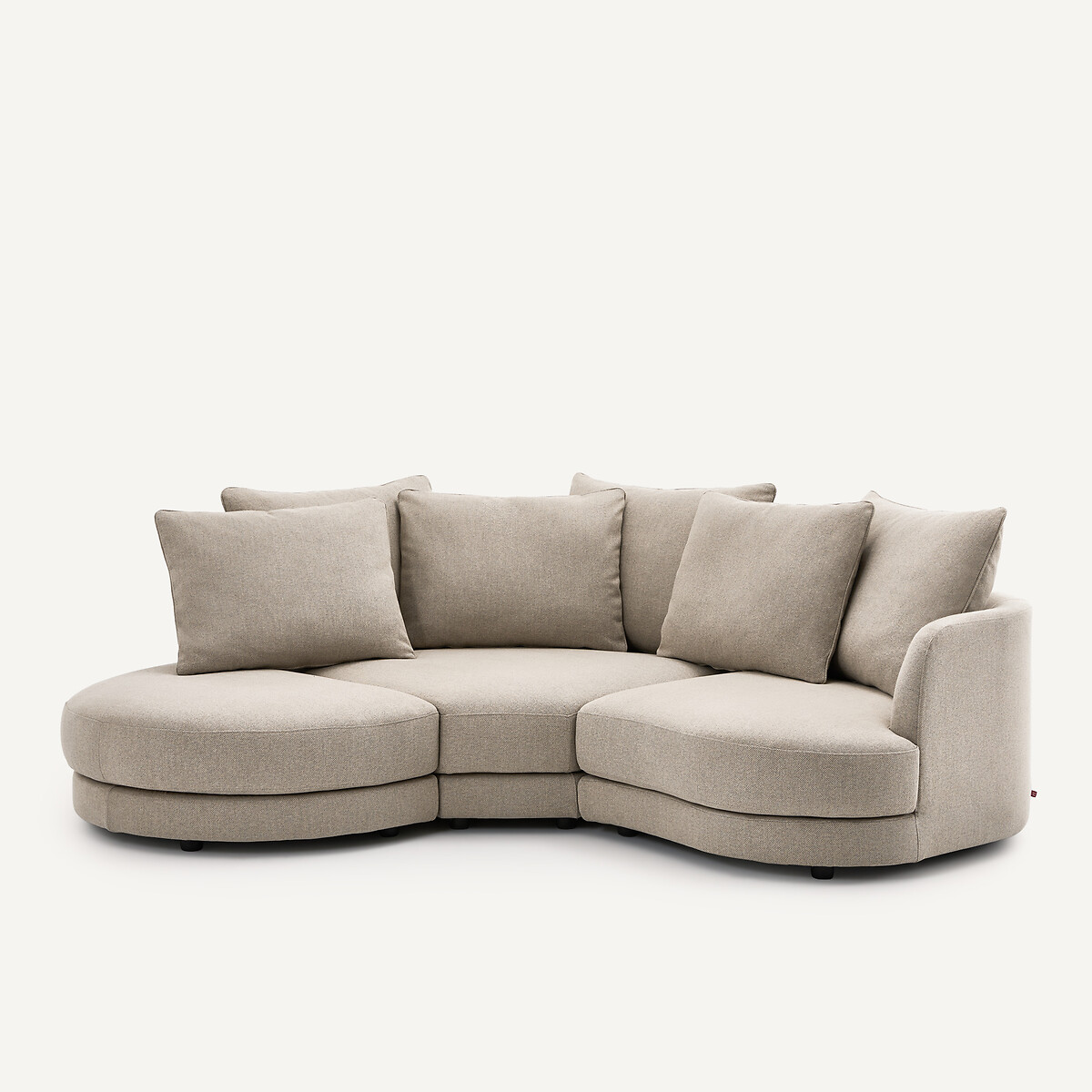 Modulares Ecksofa aus Tweed, TIBERIO natur/hellgrau, AM.PM