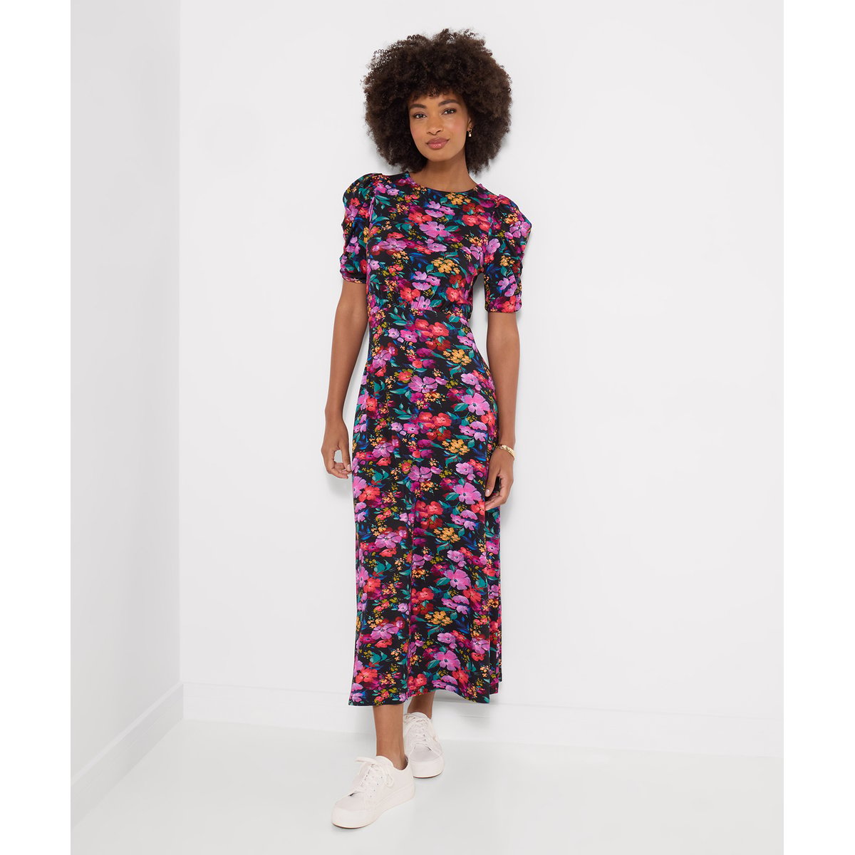 Robe Longue en Jersey à Manches Courtes Hiver Lumineux multicolore, JOE BROWNS