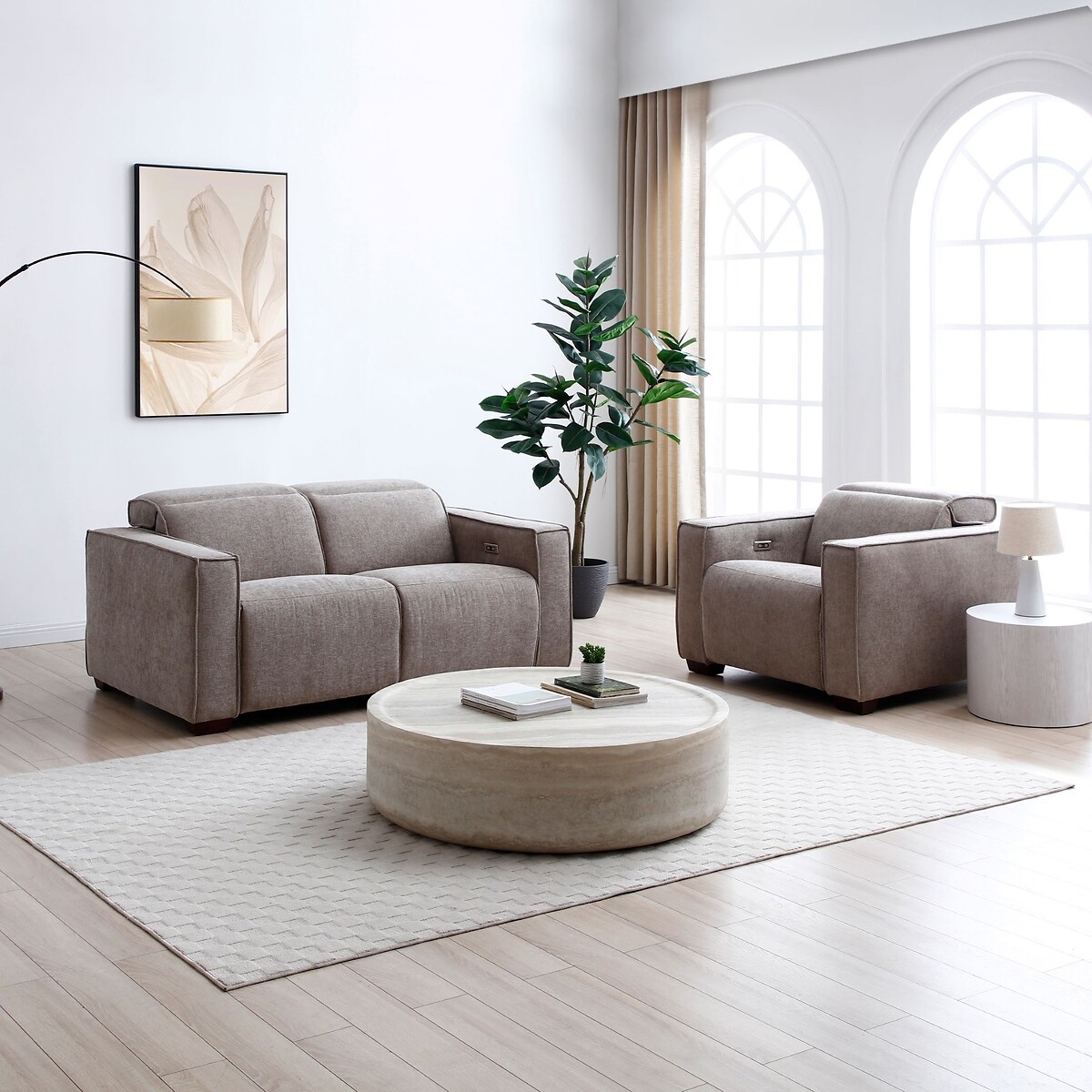 Emilio Chenille 2 Seater Recliner Sofa ash grey, SO'HOME