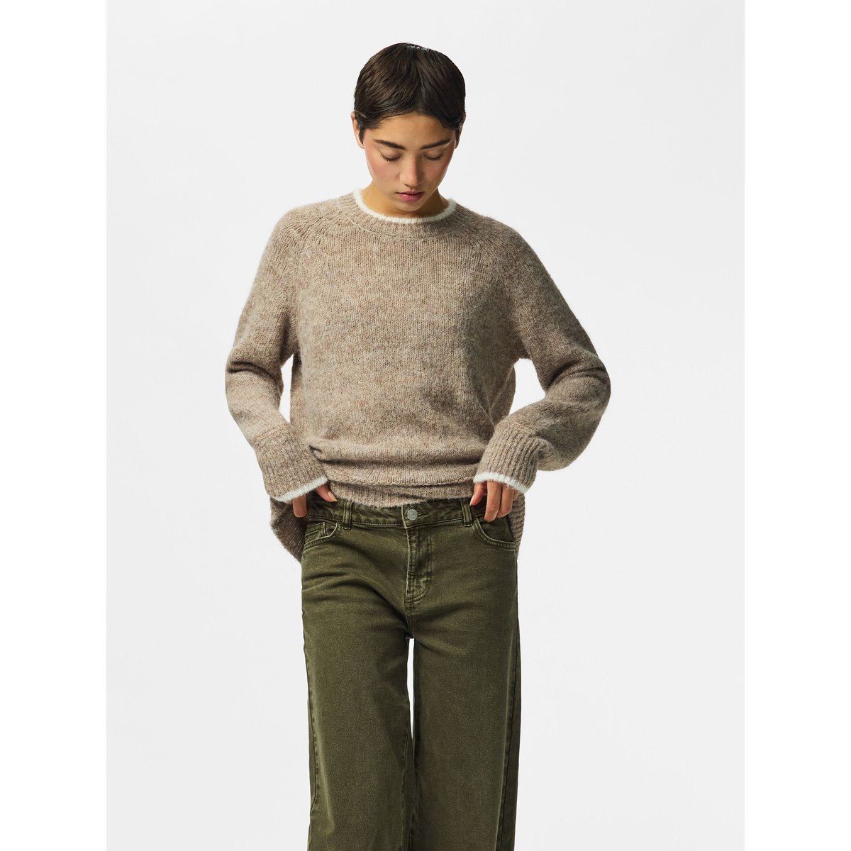 Pullover greige, PIECES