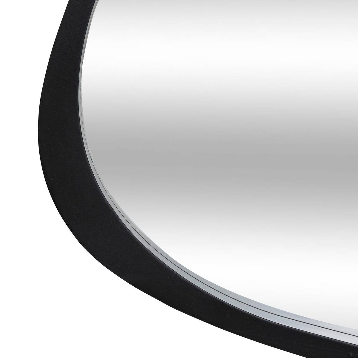 Miroir mural forme organique bois teinté WAYNE noir, ATMOSPHERA