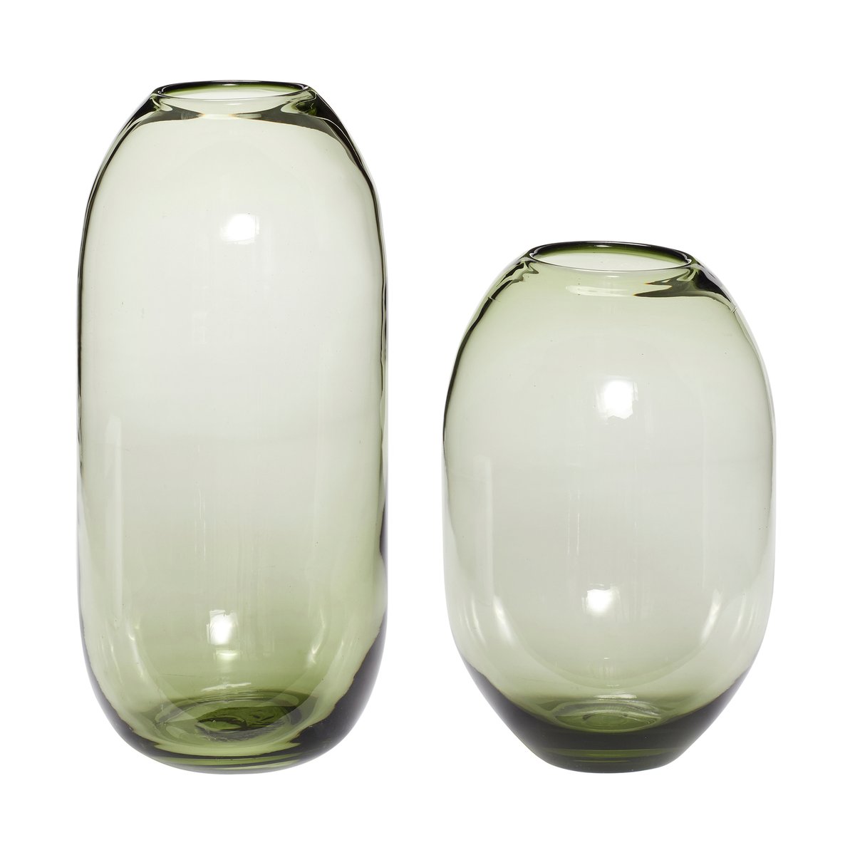 Vase en verre MOSS vert, HUBSCH