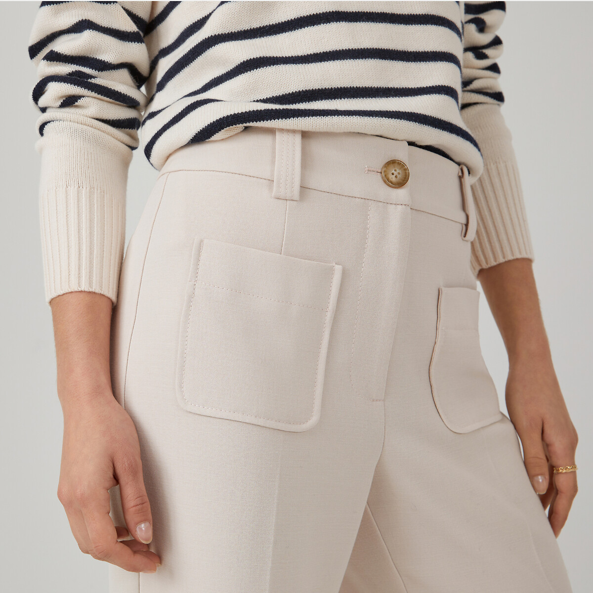 Pantaloni flare, Signature FELICIEN avorio, LA REDOUTE COLLECTIONS