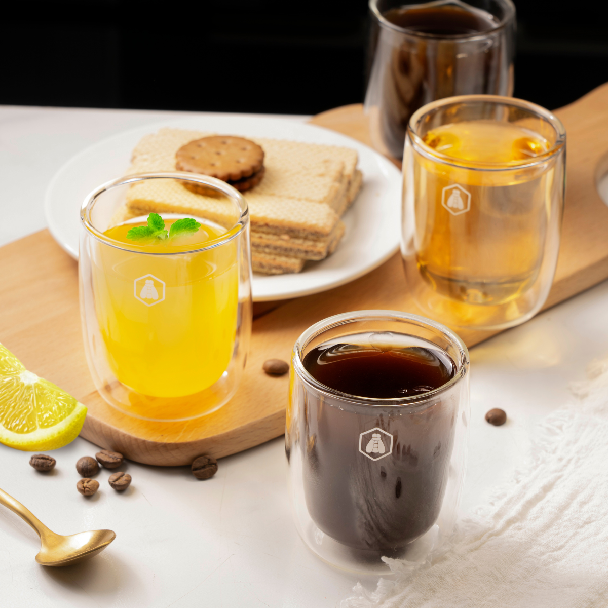 4 tasses à espresso double paroi - 100ml couleur unique, LAGUIOLE CUISSON