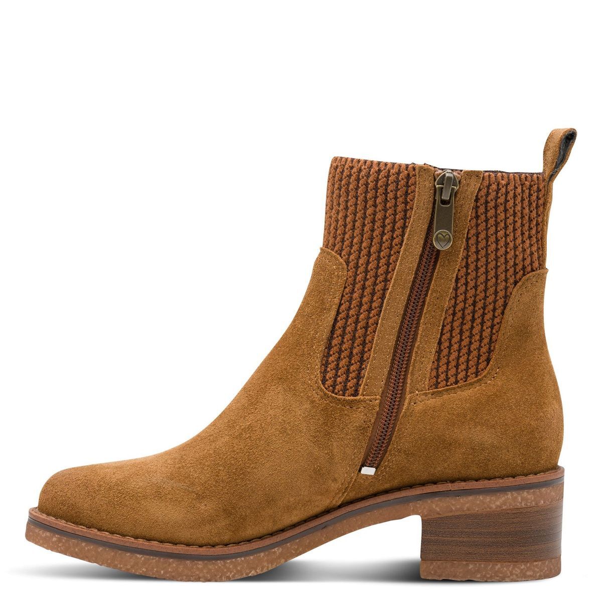 Bottine en cuir marron cognac, MARCO TOZZI
