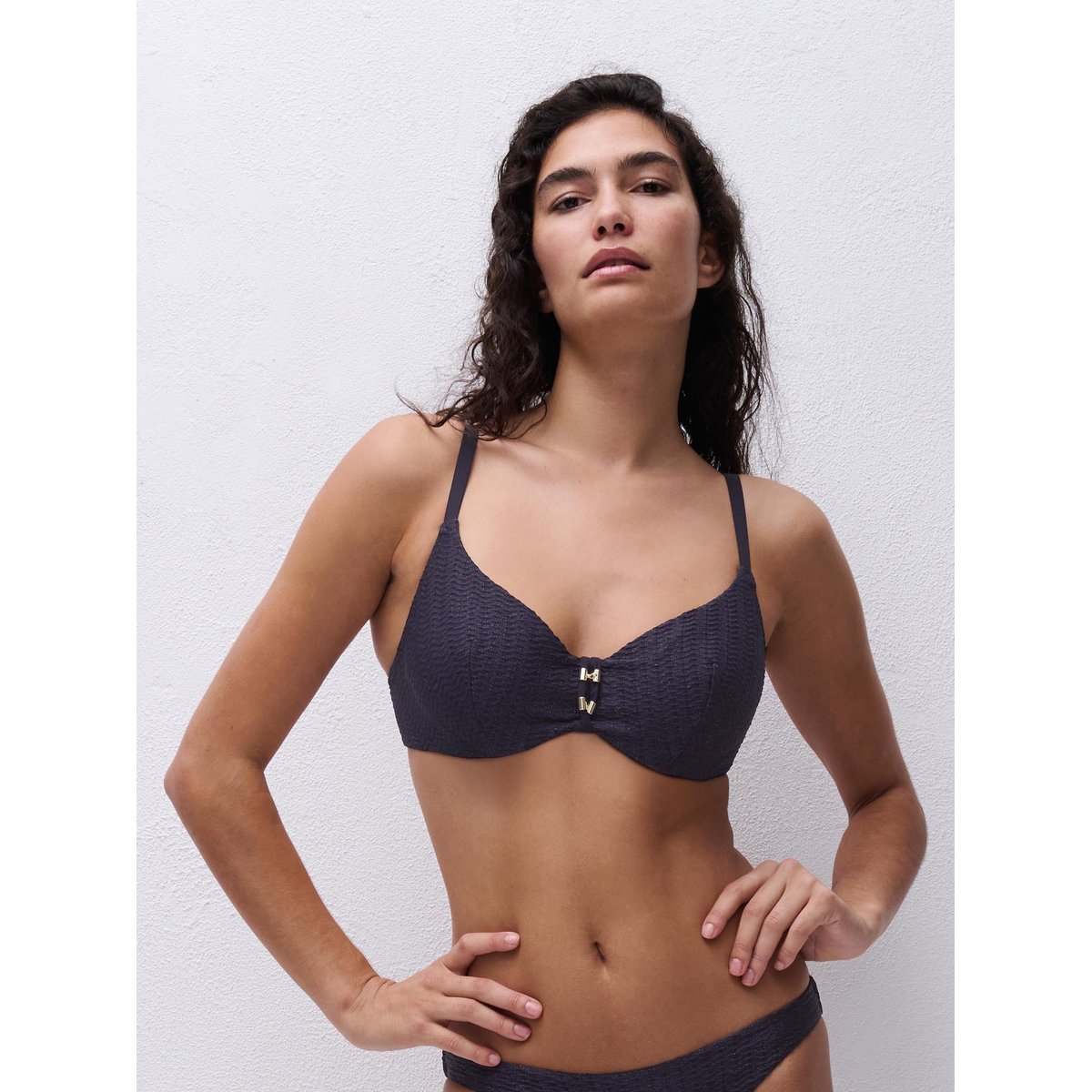 Haut de maillot de bain armatures emboîtant MINUIT perle noire, CHANTELLE