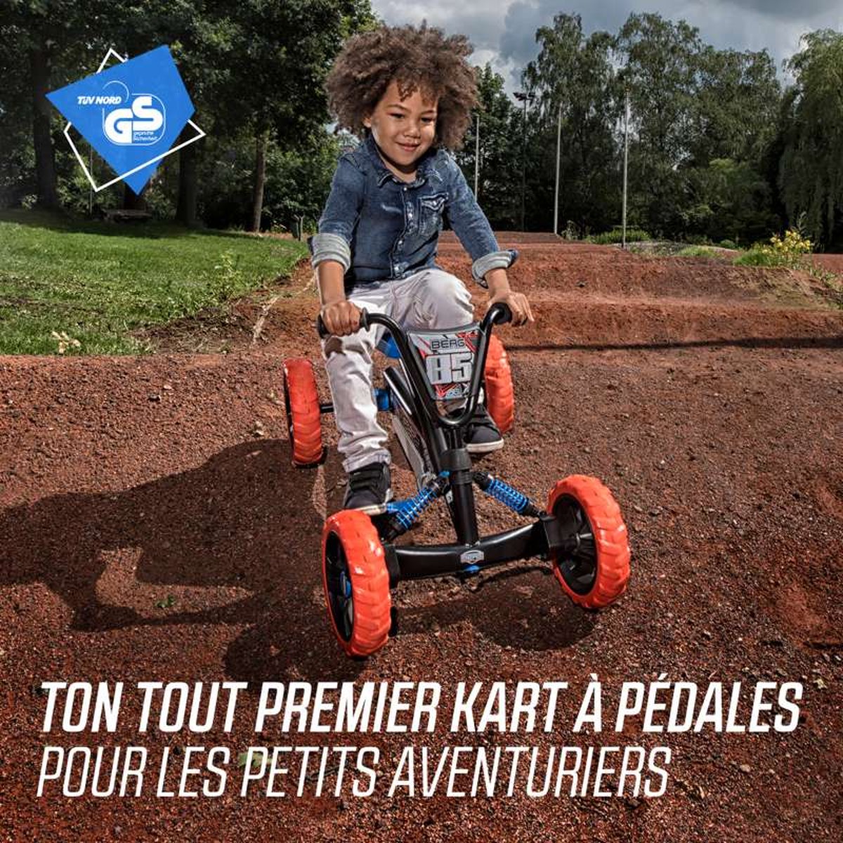 Kart à Pédales pour Enfants, 2+ Ans, Buzzy Nitro blue/orange, BERG TOYS