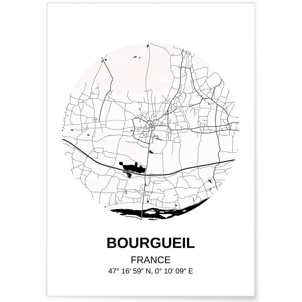 Affiche Carte Bourgueil blanc, L'AFFICHERIE