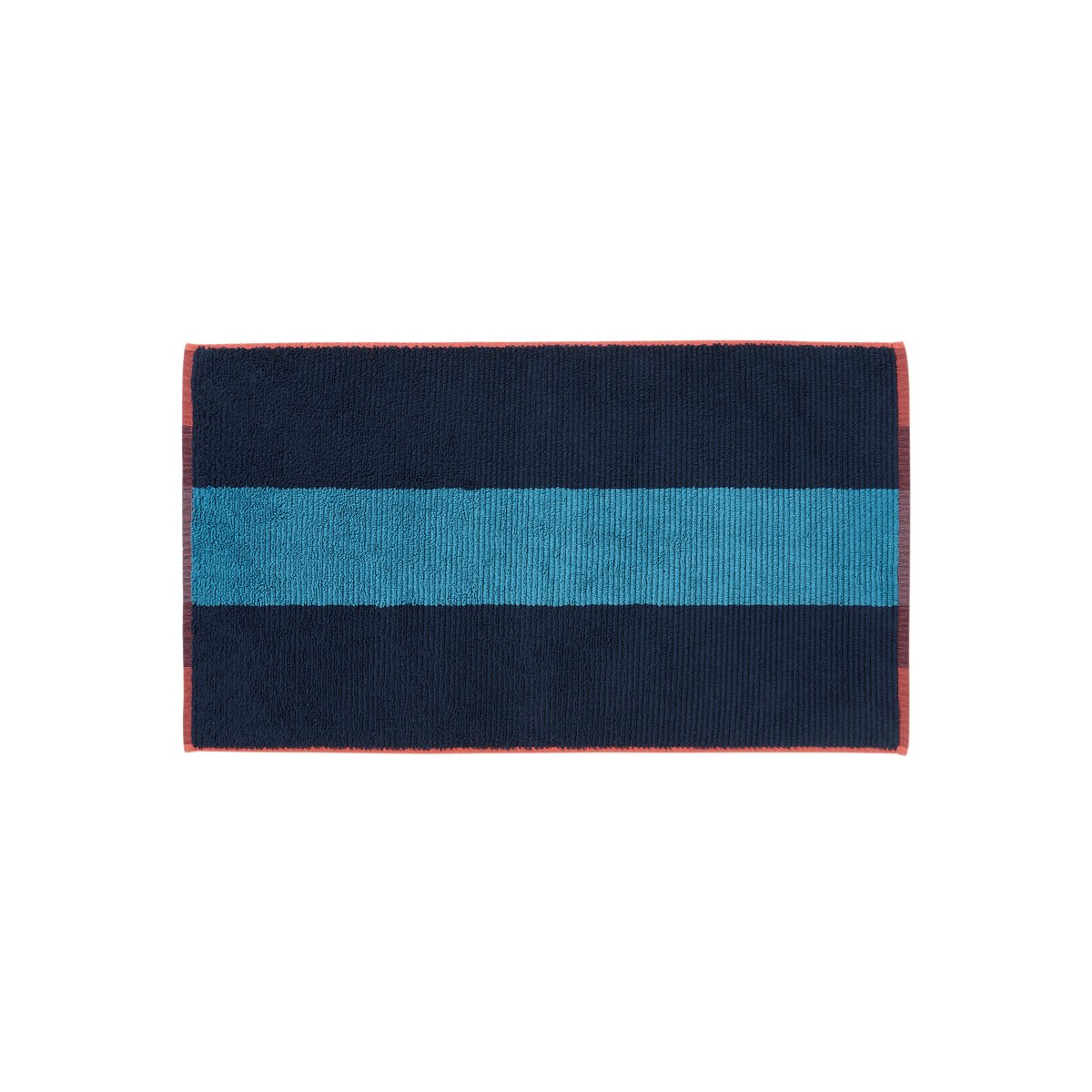 Tapis de bain coton ORINE marine, CARRE BLANC