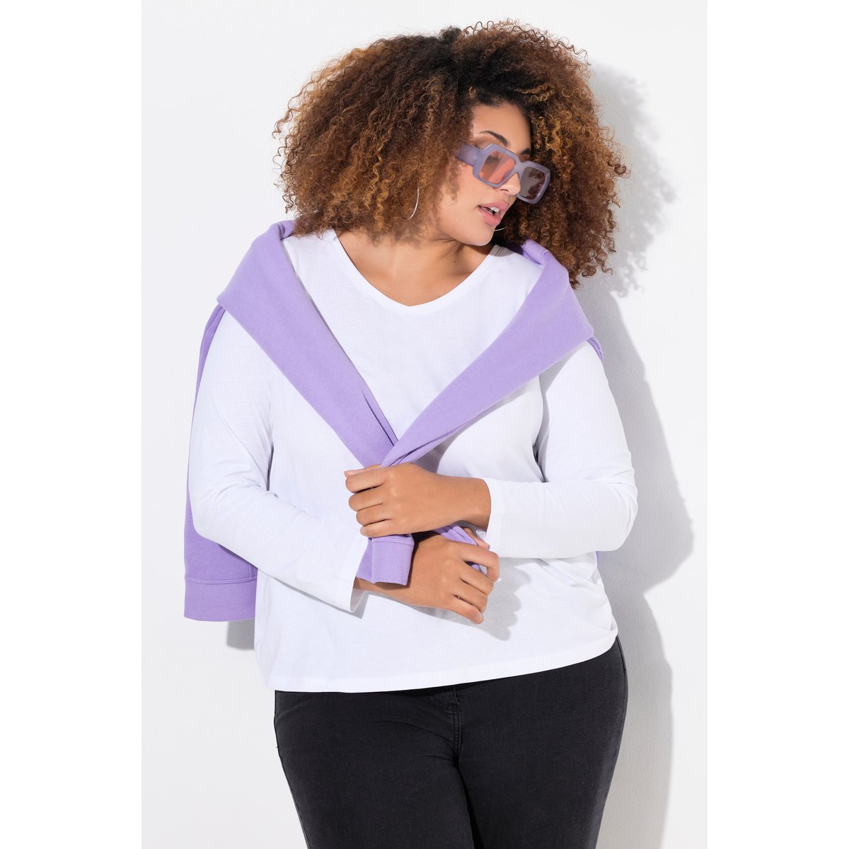 T-shirt Coupe Slim Fit blanc neige, ULLA POPKEN