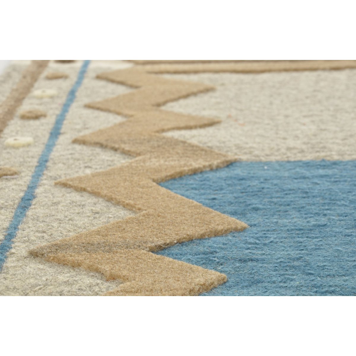 Tapis en laine vierge noué à la main sable, THEKO