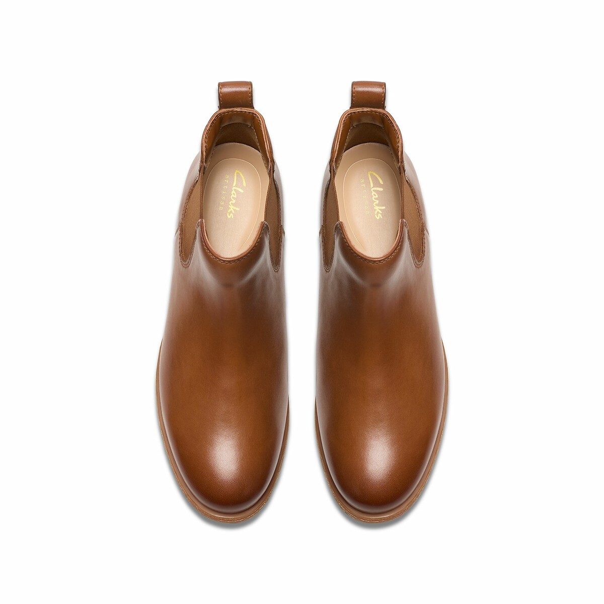 Bottines chelsea en cuir Havisham tan, CLARKS