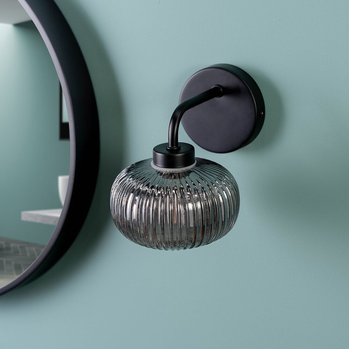 Arran Bathroom Wall Light in Matte Black black, SO'HOME