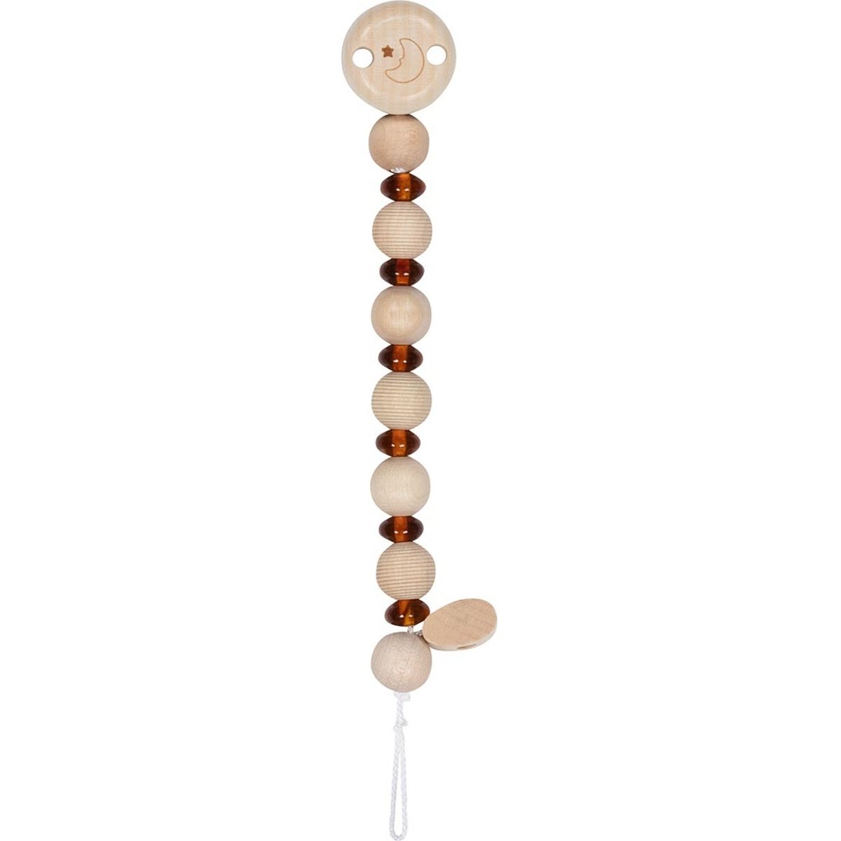 Accroche tétine ambre beige et jaune, GOKI