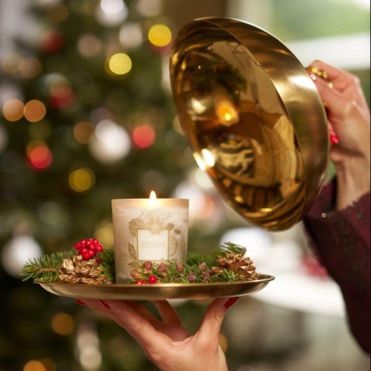 Bougie parfumée Sapin exquis 180g transparent, ESTEBAN