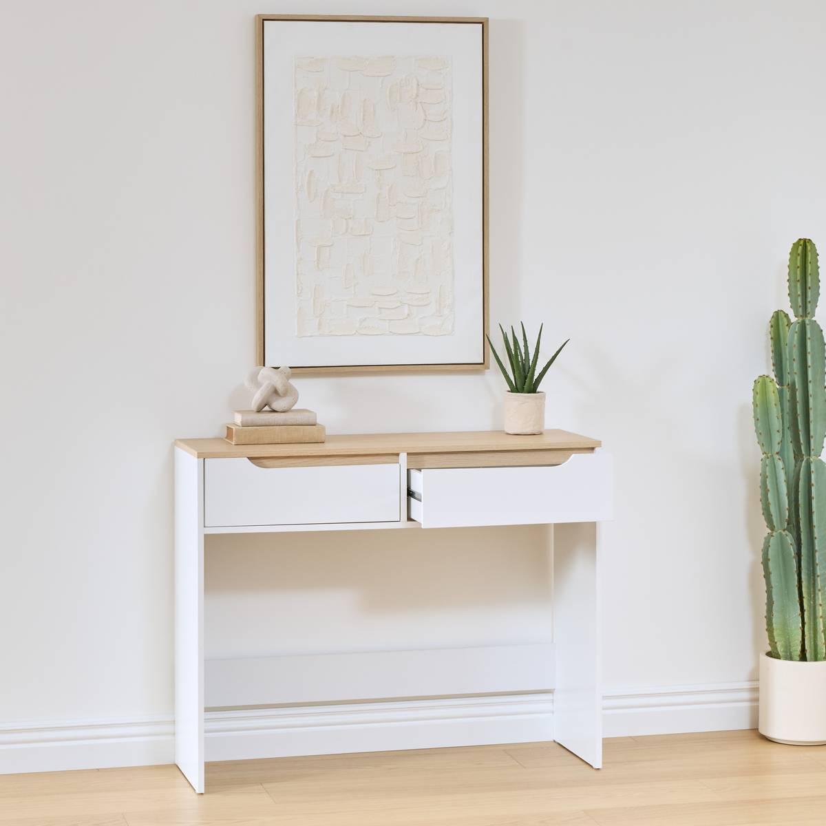 Console rectangulaire avec tiroirs LUMA blanc, 5FIVE SIMPLY SMART