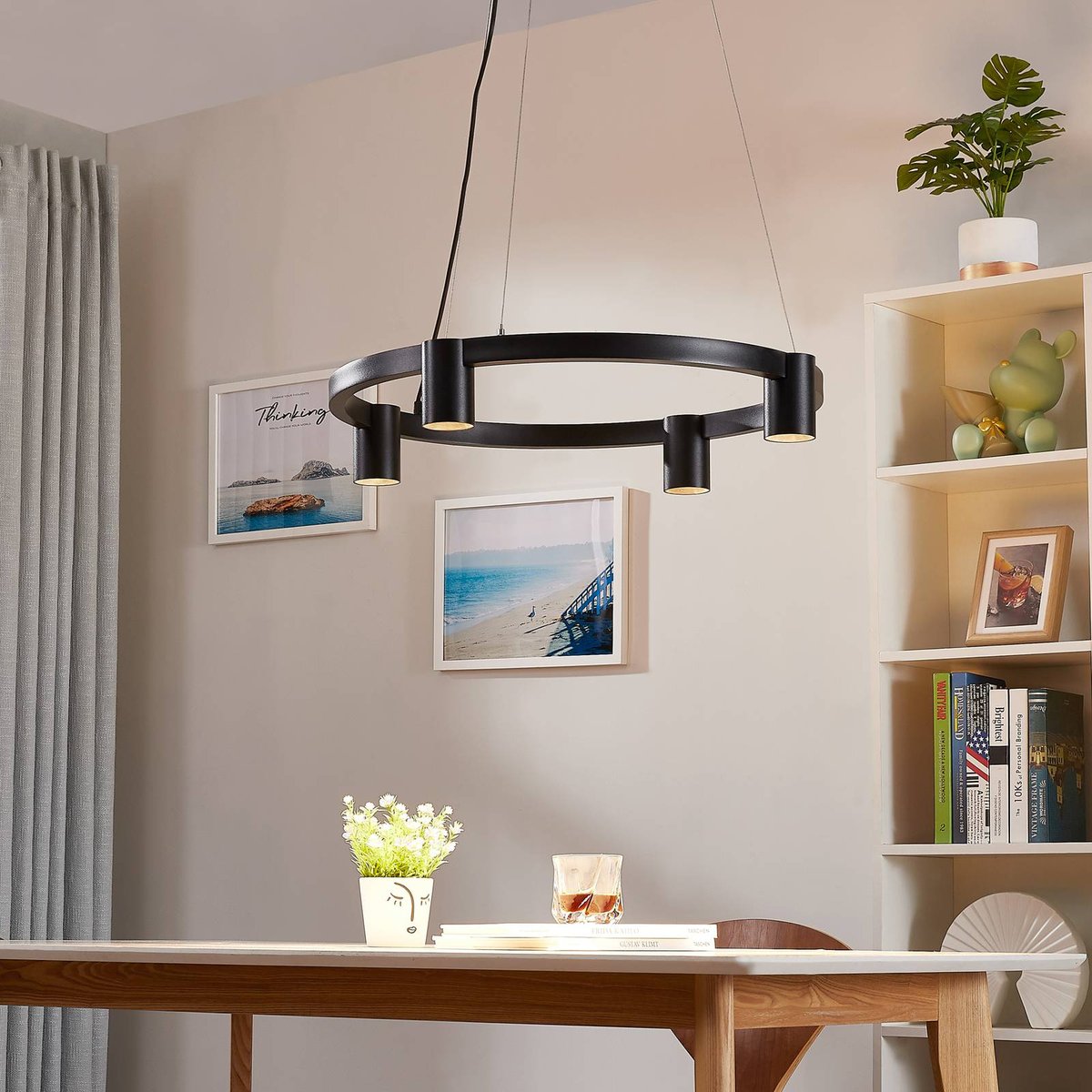 Suspension en aluminium moderne, Brinja noir, ARCCHIO