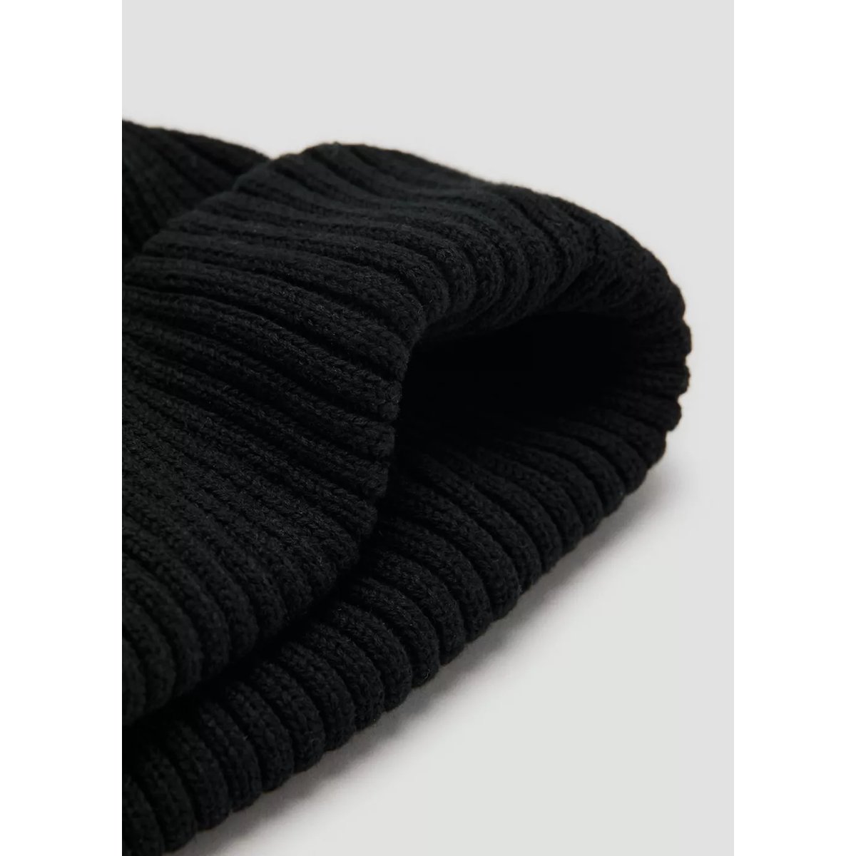 Bonnet coton maille côtelée noir, MANGO MAN