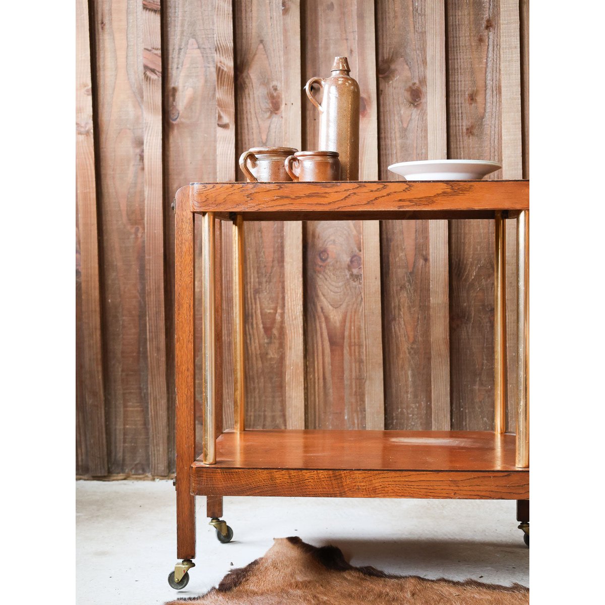 Desserte Art Déco en bois Henriette N°164 - Bon état bois foncé, DEBONGOUT