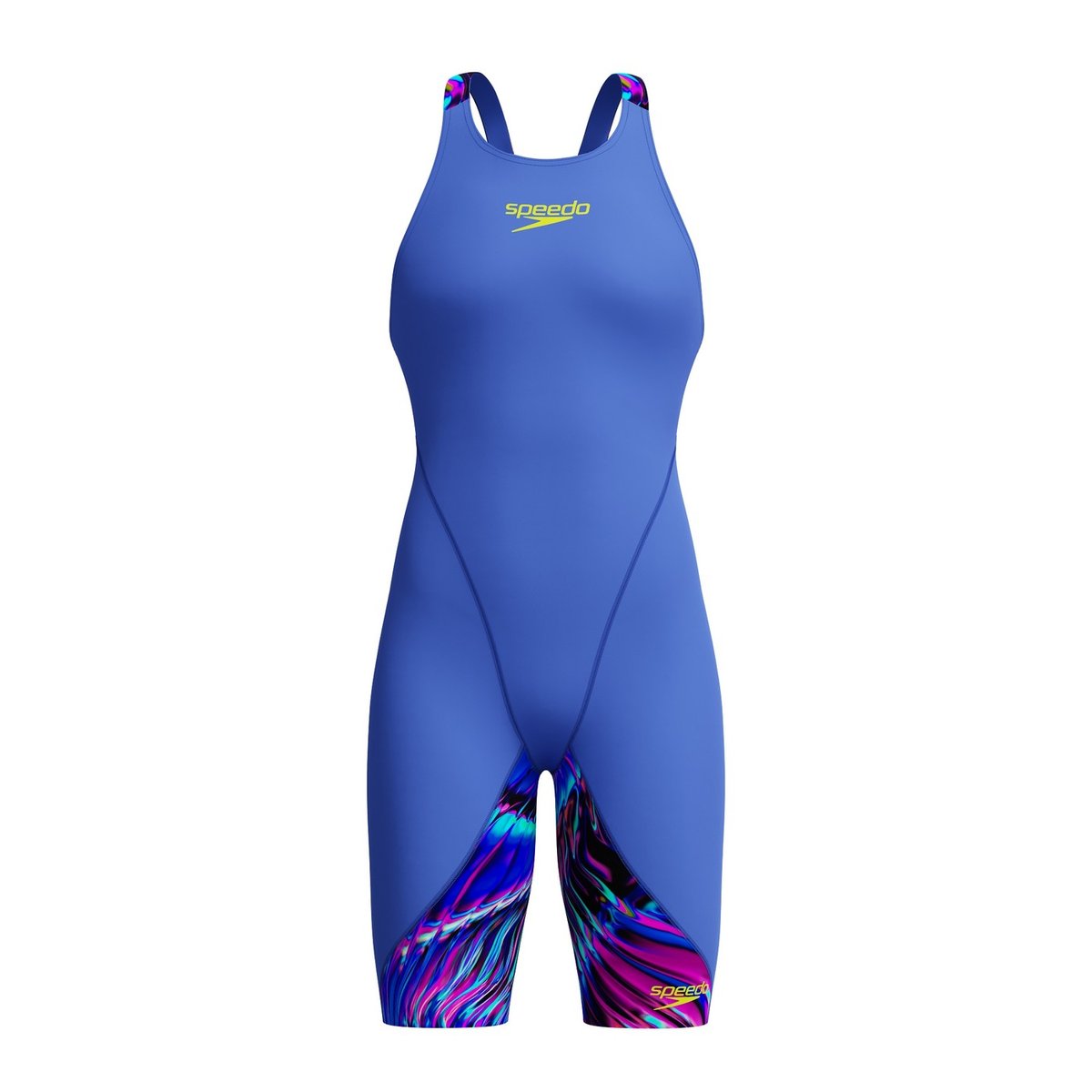 Maillot de bain 1 pièce long motif/style imprimé LZR IGNITE bleu, SPEEDO