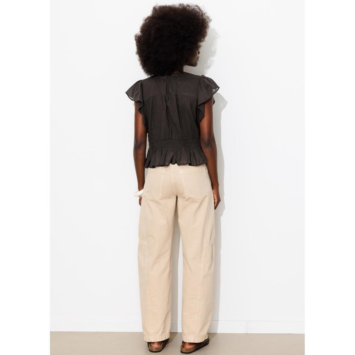 Blouse en cotonnade & guipures gris, PROMOD