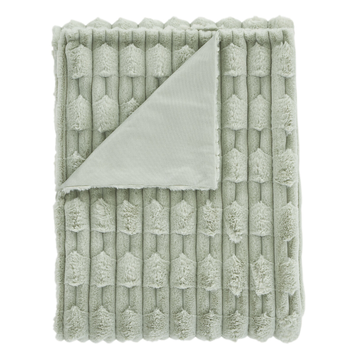 Carved Fur Blanket Throw sage, BIANCA FINE LINENS