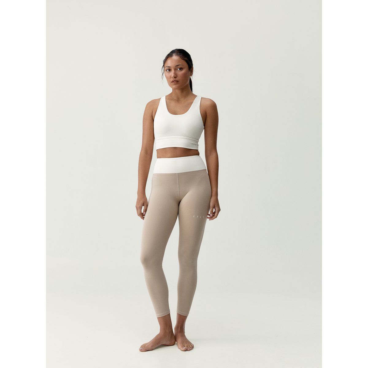 Legging de sport femme Sutra Taille haute séchage rapide beige crème, BORN