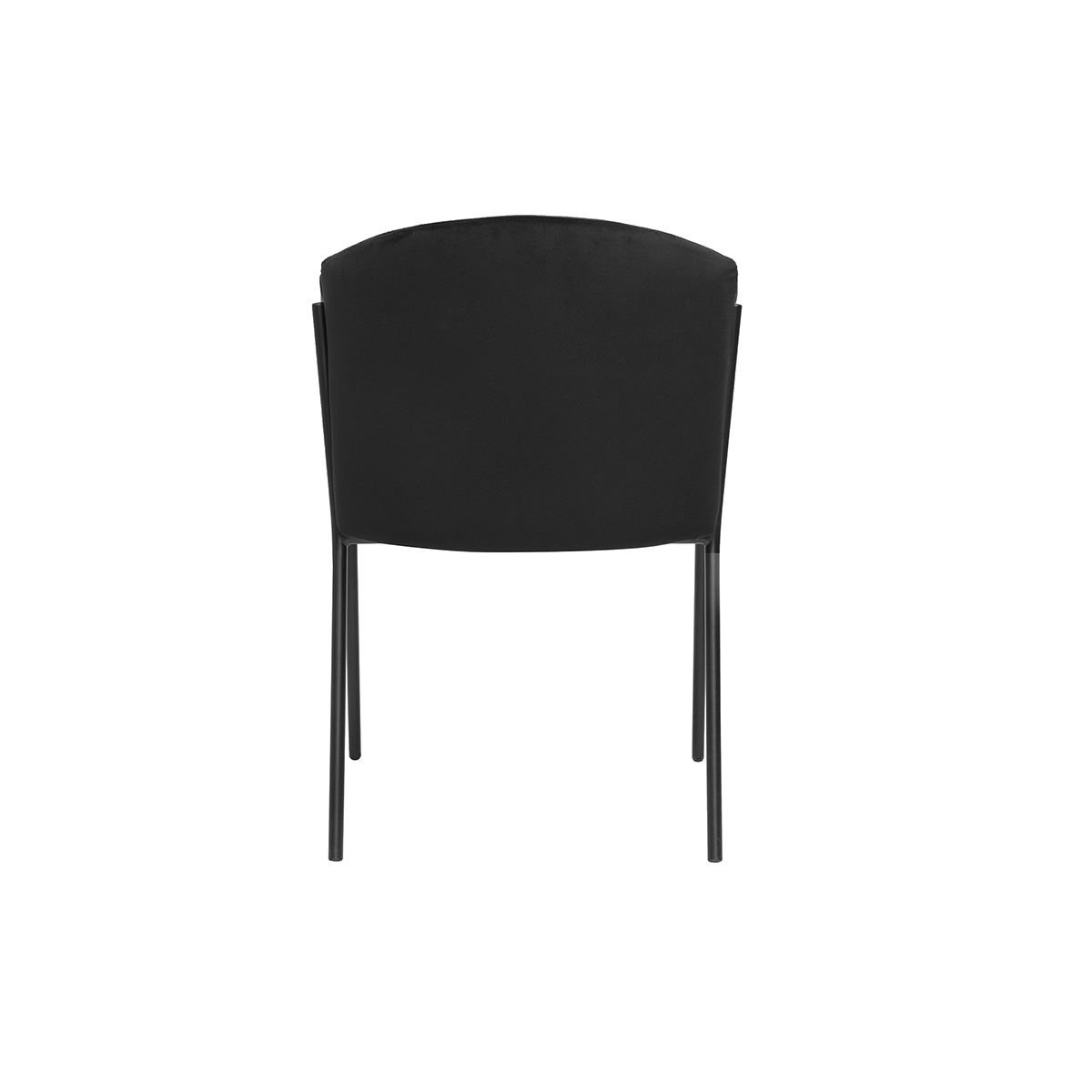 Chaise design en tissu velours rouge tomette et métal noir BRIANE noir, MILIBOO