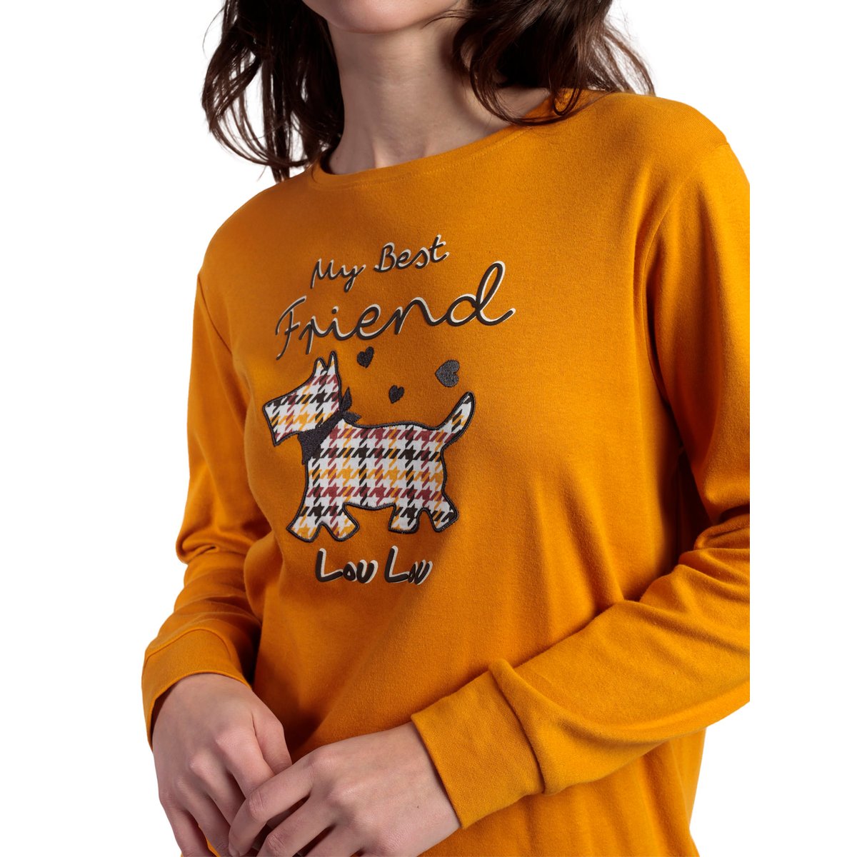 Pyjama pantalon top manches longues LouLou Returns jaune, ADMAS