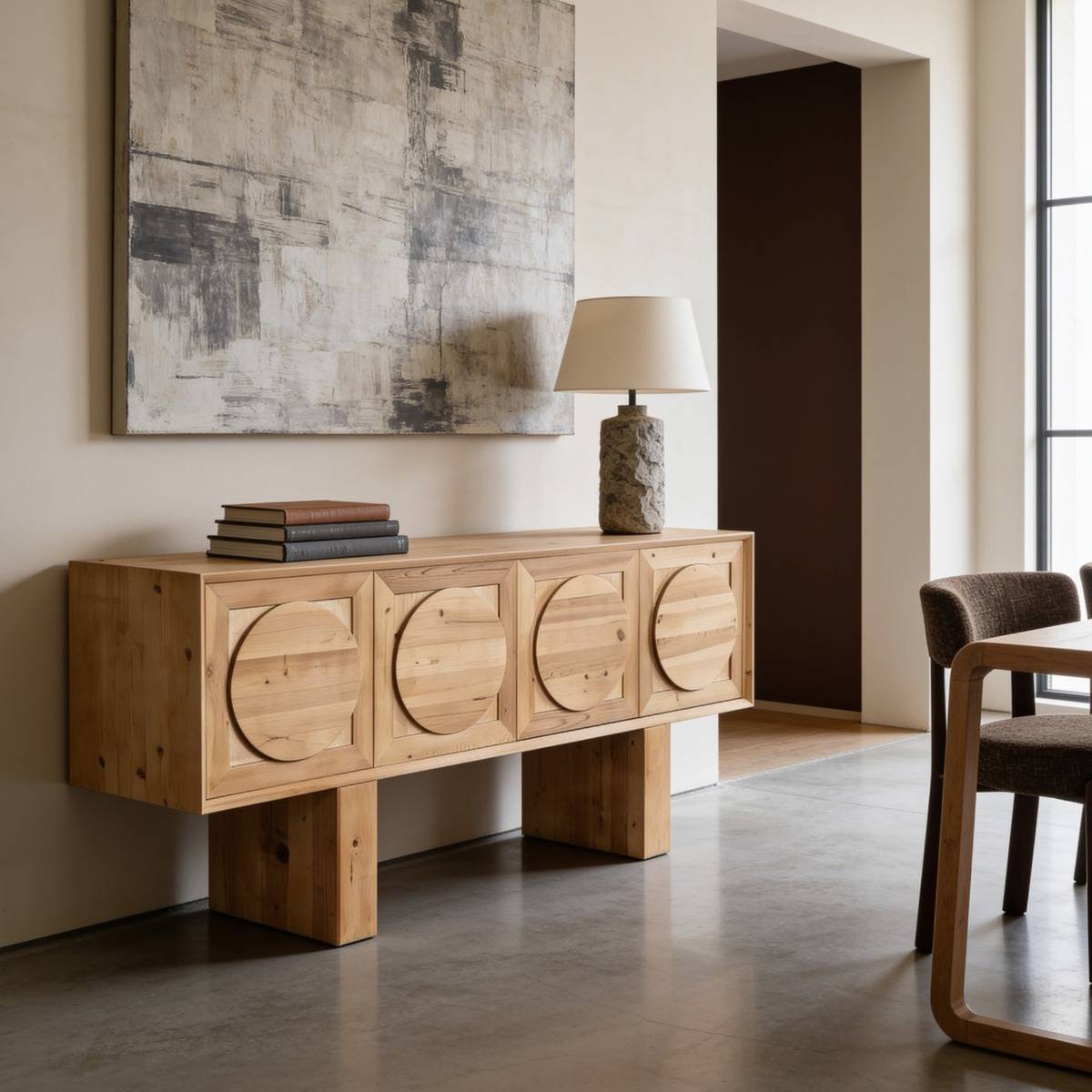 Buffet en bois recyclé SIGRID bois clair, MADE IN MEUBLES