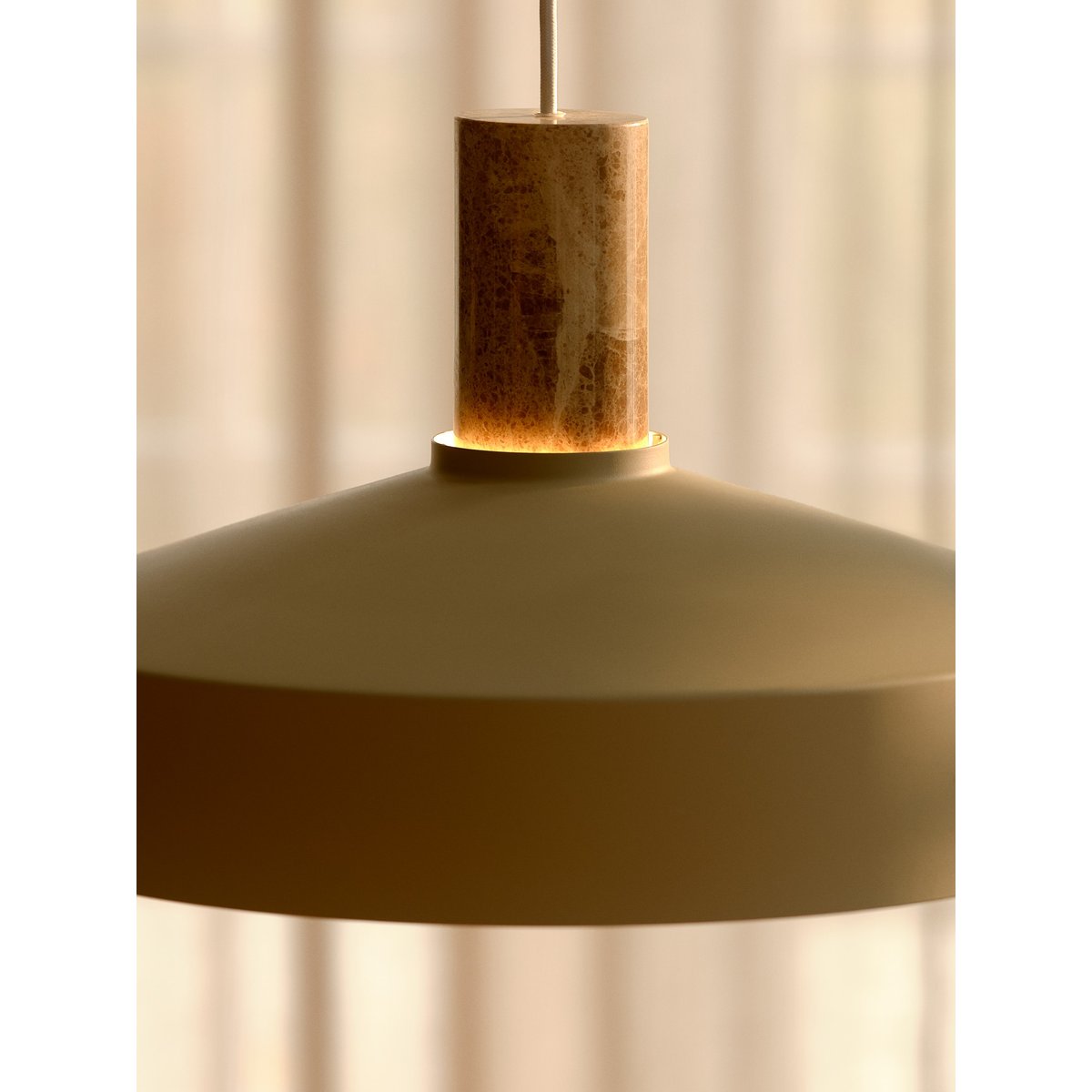 Suspension moderne et minimaliste en métal et marbre, ELVAS beige, NORDLUX