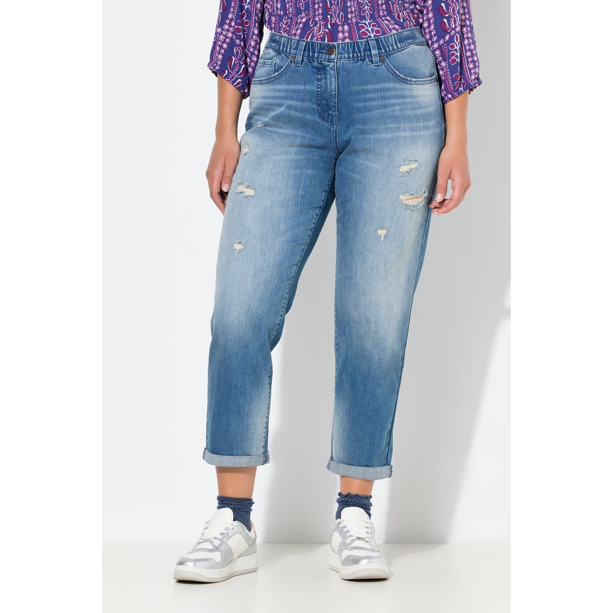 Jean Boyfriend, détails destroy bleu jean, ULLA POPKEN