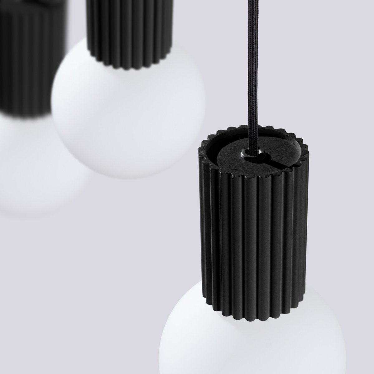 Suspension Aluminium Noir G9 3 Halo noir, EDEN